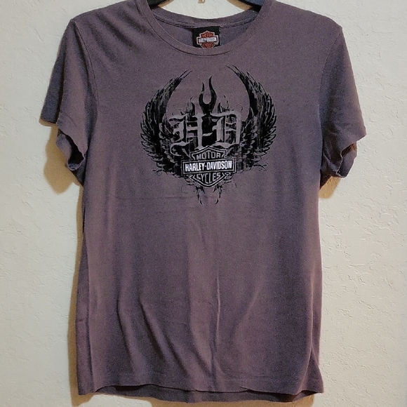 Harley-Davidson Black and Gray Winged Tee - Picture 2 of 5